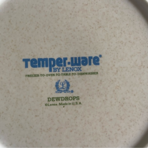 Vintage Lenox 7 pieces Temperware Dew Drops Bright Blue with white flowers - Picture 4 of 6